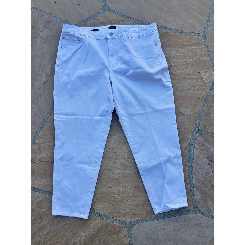 Talbot Everyday Relaxed Jeans 18W White Ankle Stretch Denim Comfort Classic